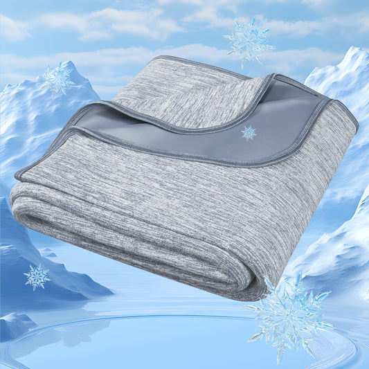 Degrees of Comfort Cooling Blanket Summer Cooling Blankets for Hot Sleepers Arc-Chill Q-Max>0.4 Cold Tech Fabric Cold Summer Bedding Queen Size Grey